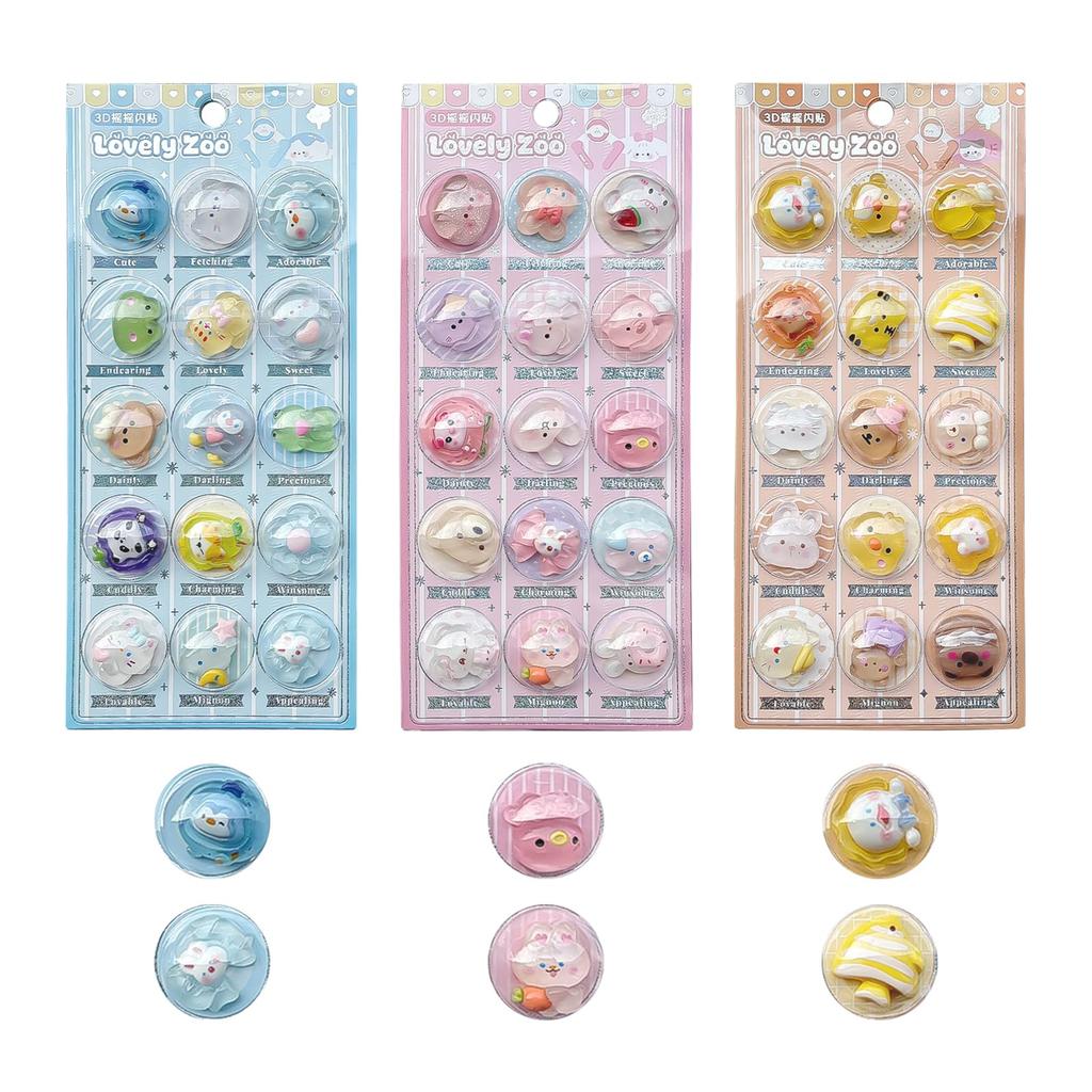 aninako Capsule Squishy 3D Epoxy Kids Encouraging Exquisite Planner Cell Phone Diary Craft Popular Present Stickers, Stickers, 3-Piece Set, Relief,