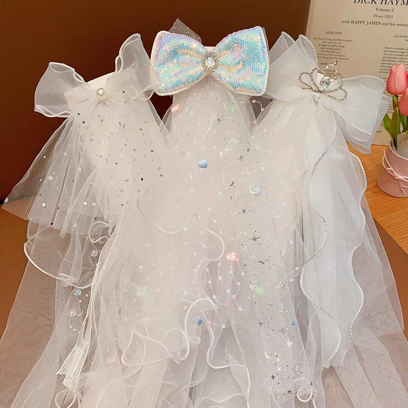 Children's Crown Bow Headcloth, Girl's Super Fairy Luminous Hair Clip, Little Girl Princess Hair Clip, Baby Birthday Headpiece