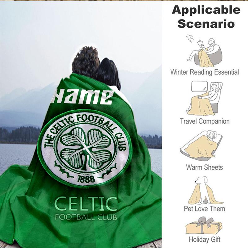 Coperta Personalizzata con Stemma Calcio Celtico Leggera Ideale per Letto Perfetta per Viaggi, Campeggio, Soggiorni, Divani, Regalo di Natale