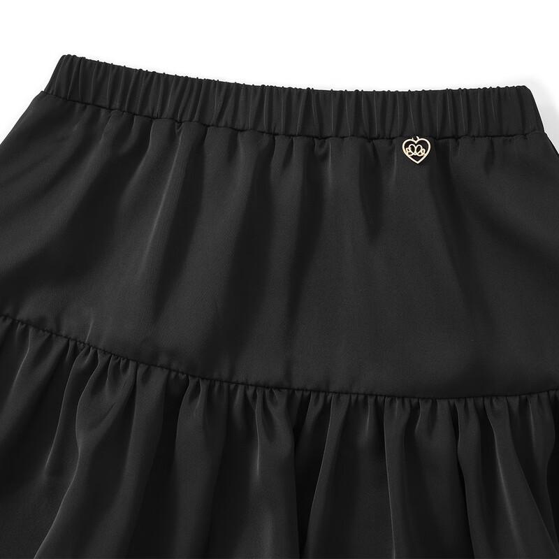 ELLE KIDS Girls' Winter Pleated Mid-Length Cake Skirt