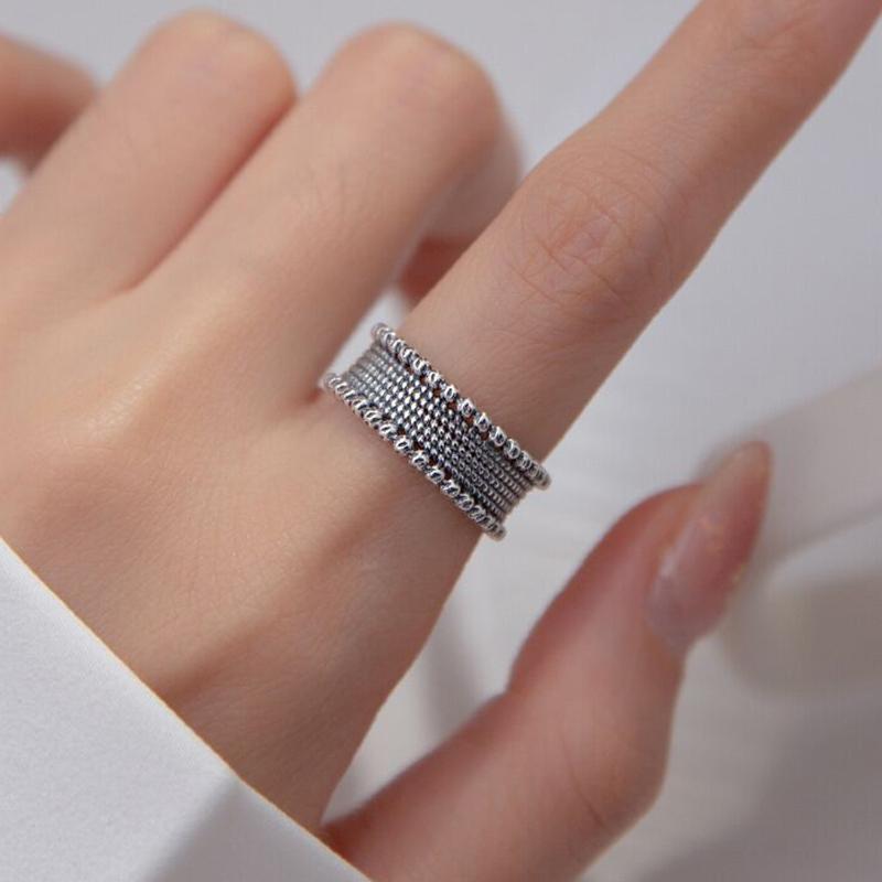 foxanry Minimalist Irregular Finger Rings for Women Couples Geometric Handmade Trendy Elegant Party Jewelry Gifts