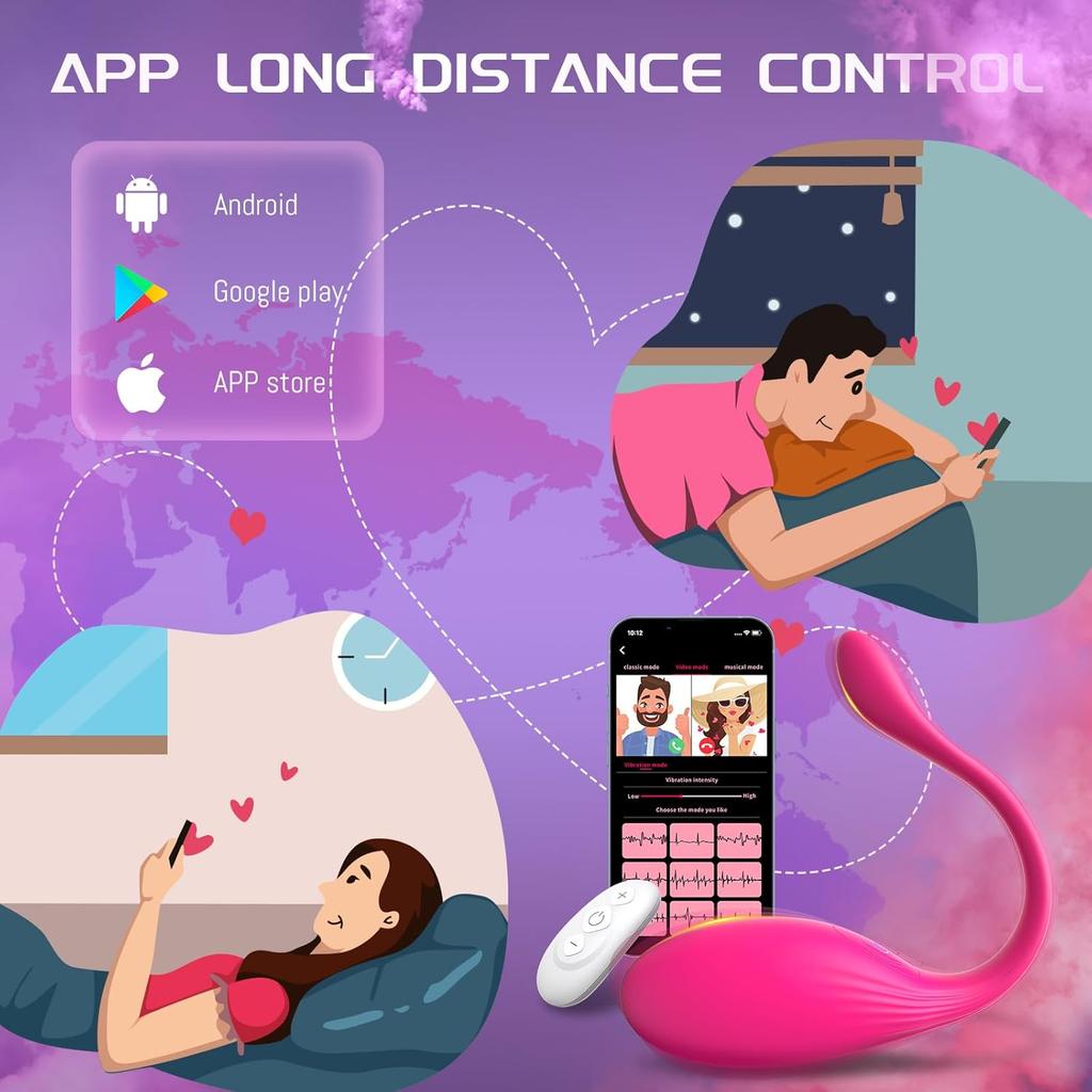 APP Remote Control Vibrator Sex Toys, Wearable Panty Mini G Spot Bullet Egg Vibrators with 10 Vibration Modes Adult Sex Toy for Women or Couples