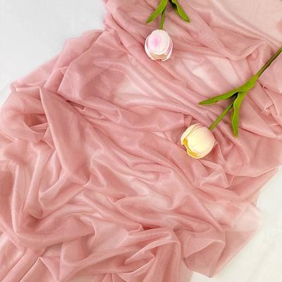 Chiffon-Tischläufer, transparenter Stoff, Seide, für Boho-Tischläufer, Hochzeitsbogen-Overlay, Drapierung, Dekoration, Geburtstagsparty, Tischdekoration
