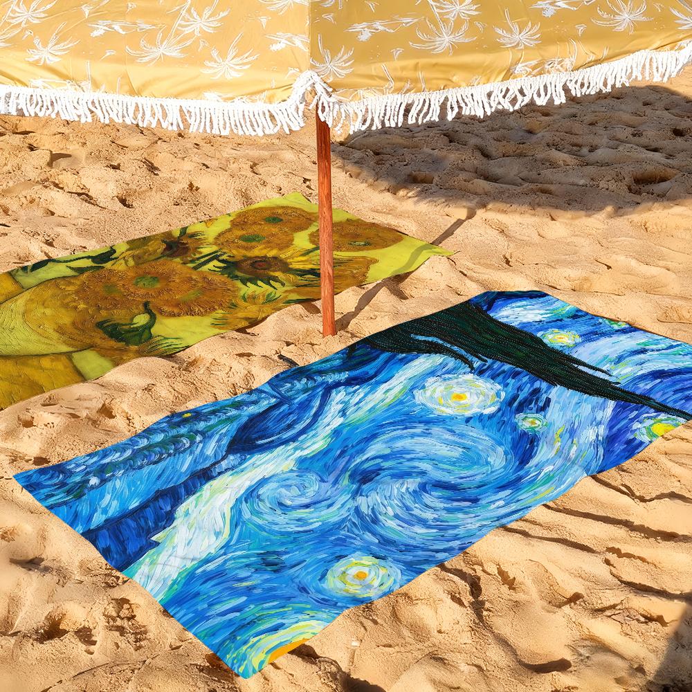 Van Gogh Towel Quick Drying Beach Towels Are Suitable For Swimming Pools Camping Yoga And The Gym