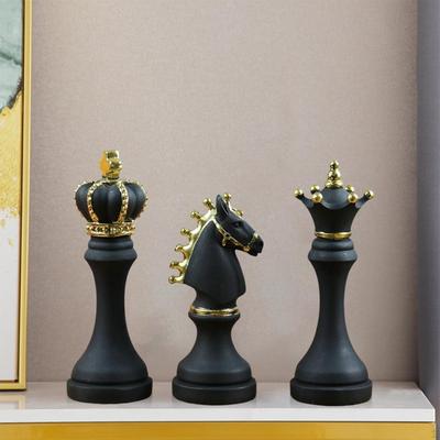 Chess Set Figurines - Trio of Elegant Pieces for Home Decor