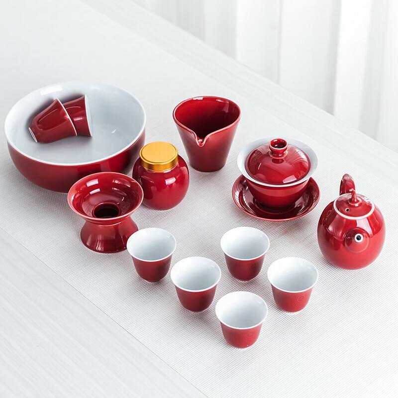 15-Piece Colored Glaze Kung Fu Tea Set
