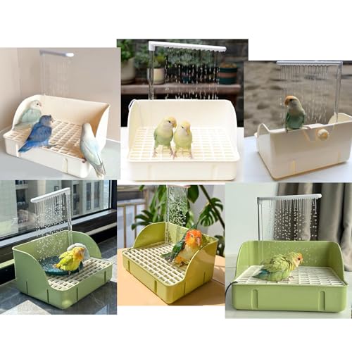 USB-betriebenes Vogelbad/Dusche für Wellensittiche, geeignet für kleine, mittlere und große Vögel. Kein Spritzen. Ideal für Finken, Finken, Nymphensittiche und and