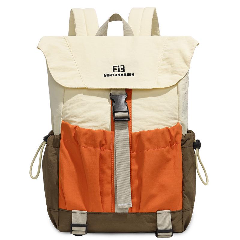 Lightweight Colorblock Sport Travel Backpack with Multi-Pocket Flap for Students