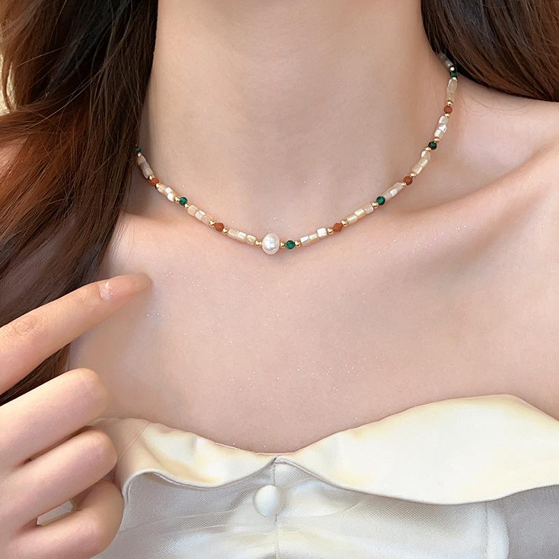 Sweet Dopamine Baroque Pearl Clavicle Necklace - French Fashion Temperament Jewelry for Women