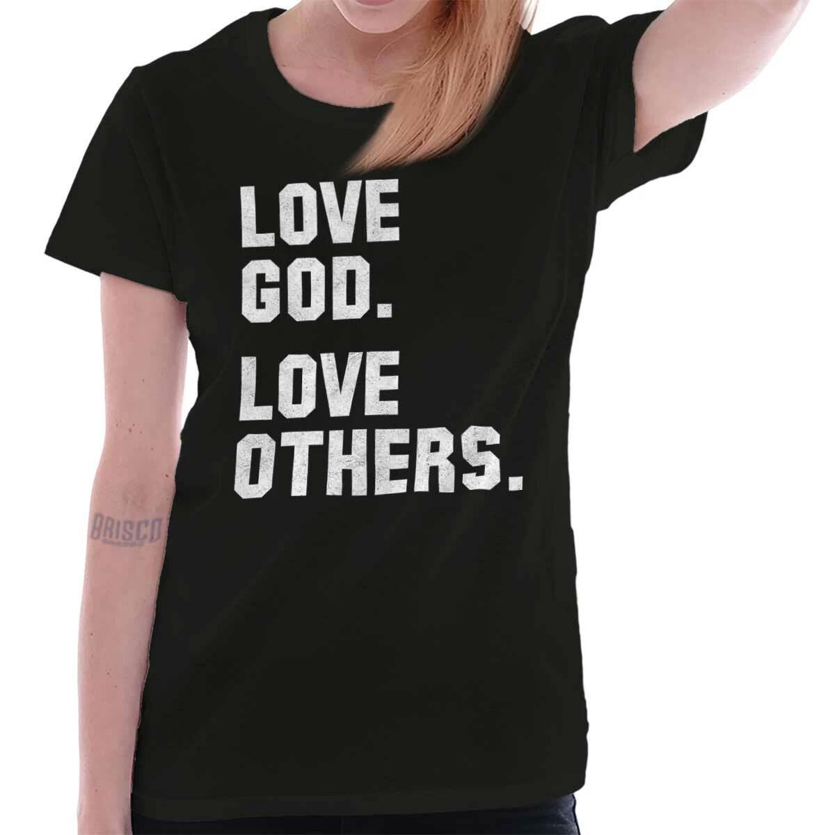Christian Faith Religion Love God and Others Womens Top Junior Graphic Tee M