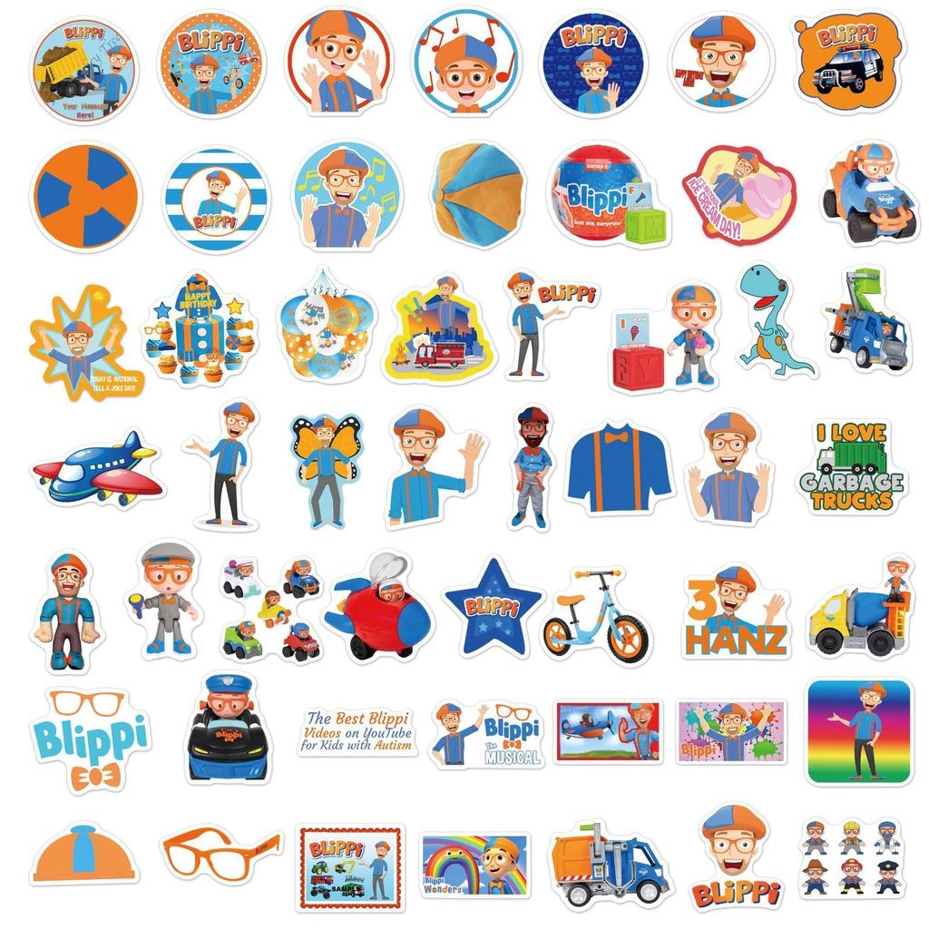 Водонепроницаемые наклейки Blippi в стиле граффити для DIY-декорирования, набор из 50 ПВХ-наклейек