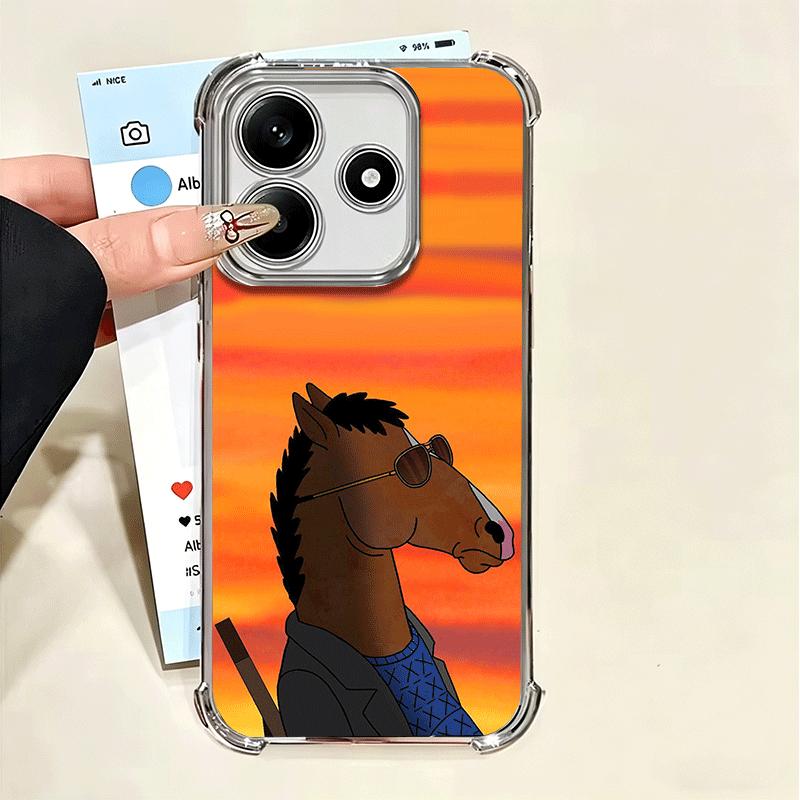 

B-BoJack H-Horseman Funny Plating Phone Case For Xiaomi Poco X5 X6 X7 X8 Pro Max F8 Ultra F7 M8 M7 M5S Redmi 15C 15 14C 13C 13 X Xiaomi Redmi 14C