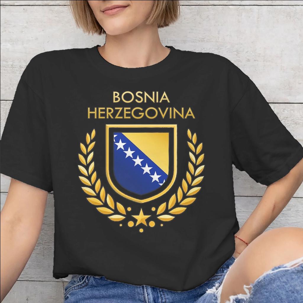 Bosnia and Herzegovina Flag Merch Unisex T Shirts Cotton Tee Graphic Print Tshirt Clothing