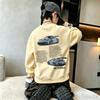 Autumn Winter Kids Crew Neck Sweatshirt Racing Car Graphic Back Print Boys Girls Casual Pullover Tops