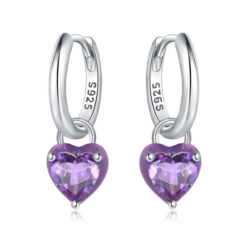New 925 Silver Heart Hoop Earrings Inlaid Zircon CZ Infinity Love Golden Earrings For Women Wedding Gift Luxury Jewelry