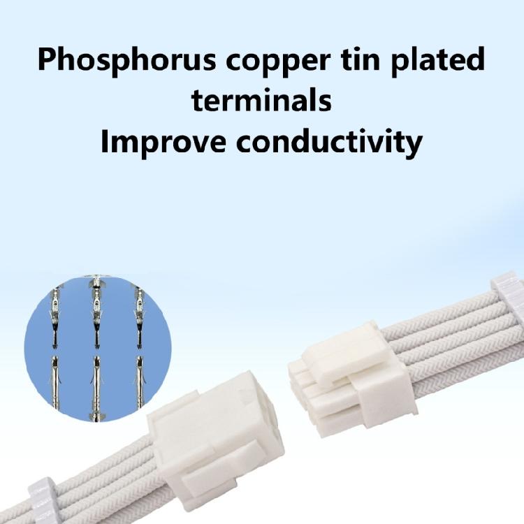 8Pin CPU Power Extension Cable Wire Compatible for 4+4Pin Motherboards Tin-Coating Bronze Wire For Efficient Setups