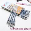 12 Pcs/lot Gel Pen 0.5mm Colour Ink Pens Marker Writing Stationery Fashion Style School Office Supplies Gift