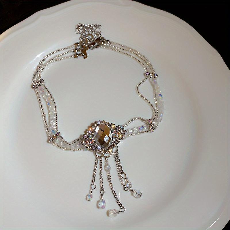 1PC Japanese and Korean Style Luxury Fashion Exaggerated Multi-layer Fringed Neck Necklace