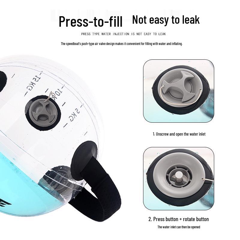 Transparent Water Ball: Inflatable, Weighted Fitness Ball with Handle for Exercise and Weightlifting