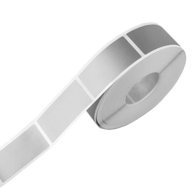 Scratch-off Stickers Rectangular 25x50mm Silver X10