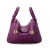 Women Lindy Style Handbag, Retro Rotating Lock Crossbody Shoulder Bag, Multi Pocket Portable Top Handle Purse, Casual Daily Work Travel Leather Bag