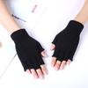 Knitted Fingerless Gloves for Men and Women Winter Warm Half Finger Stretchy Soft Knit Mittens for Outdoor Use