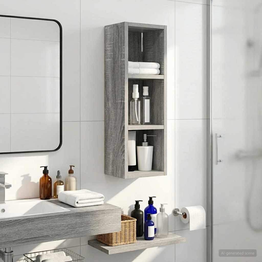Bathroom Wall Cabinet Grey Sonoma 20 x 16 x 62.5 cm