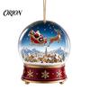 Festive Party Hanging Ornaments Christmas Crystal Ball Style Pendant with Rope, 2D Flat Acrylic Holiday Decorations Ornament for Tree Decoration