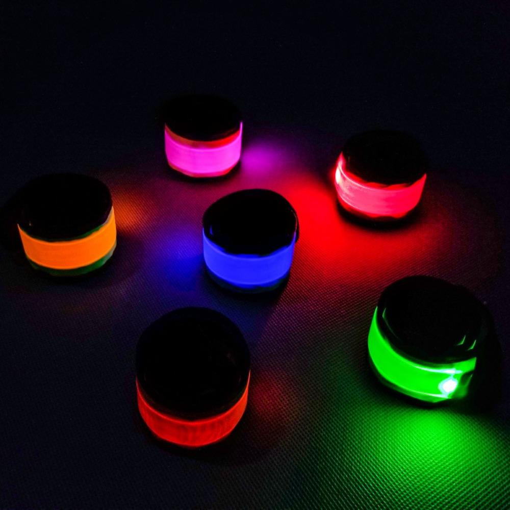 Polyester LED Armband Snap Slap Design Reflective Band Light Up Ankle Band Night Sport
