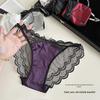 2025 Romantic High-Cut Lace Panties for Women - Luxurious, Sexy Thongs with Antibacterial Cotton