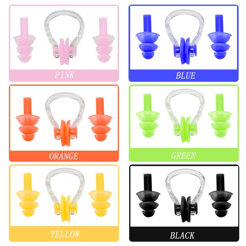 Unisex Nose Clip Earplugs Waterproof Swimming Nose Clip Earplugs Set Surfing Diving Swimming Accessories Swimming Supplies