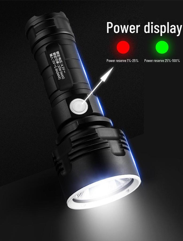 Shenyu P70 Rechargeable Long-Range Flashlight: Super Bright, High-Power, Long-Lasting Searchlight for Outdoor and Home Use.