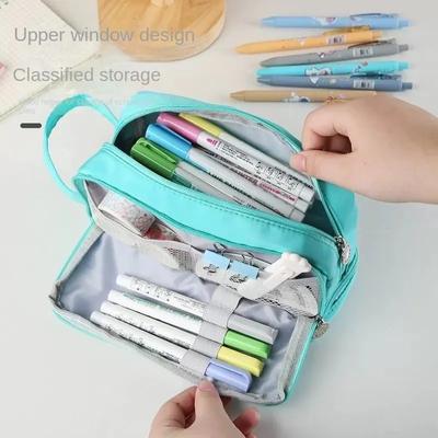 Sac à crayons de grande capacité, étuis scolaires esthétiques pour filles, porte-papeterie Kawaii, étui à stylos pour enfants, fournitures scolaires pour étudiants