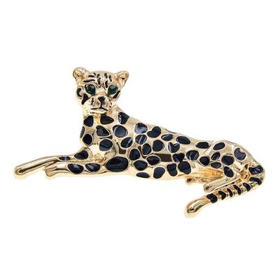 Novo broche de leopardo esmaltado feminino e masculino alfinete unissex joias acessórios de inverno da moda