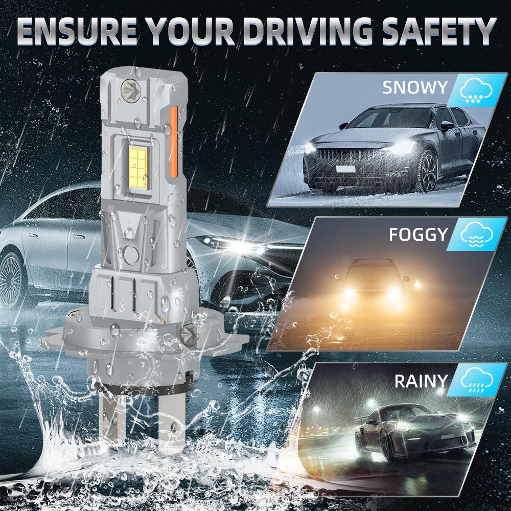 4PCS H1 H7 6500K Combo LED Headlight High Low Beam Bulbs Kit Super Bright Cool White LED headLamp Replacement