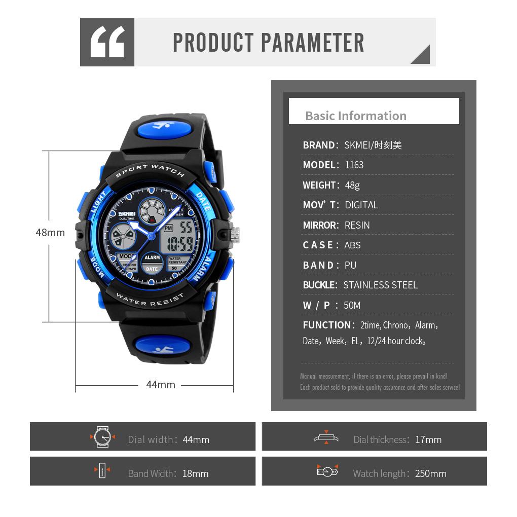 Fashion Sports Waterproof Children Watches For Girl Boys SKMEI Brand Digital LED Alarm Chrono Student Clock Wristwatches Relogio