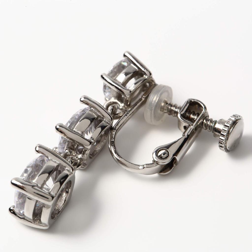 by Yumi CZ Highest Quality Zirconia 3 8mm [Produced Katsura] Earrings, Stones, Dangling, Popular, Large, Gorgeous, 6mm, 7mm, (Earrings)