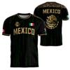 Mexiko Azteken T-Shirt Herren Damen Mexikanisches Adlerwappen Grafik-T-Shirt Fußball-Sportbekleidung, Outdoor-Freizeitmode Streetwear