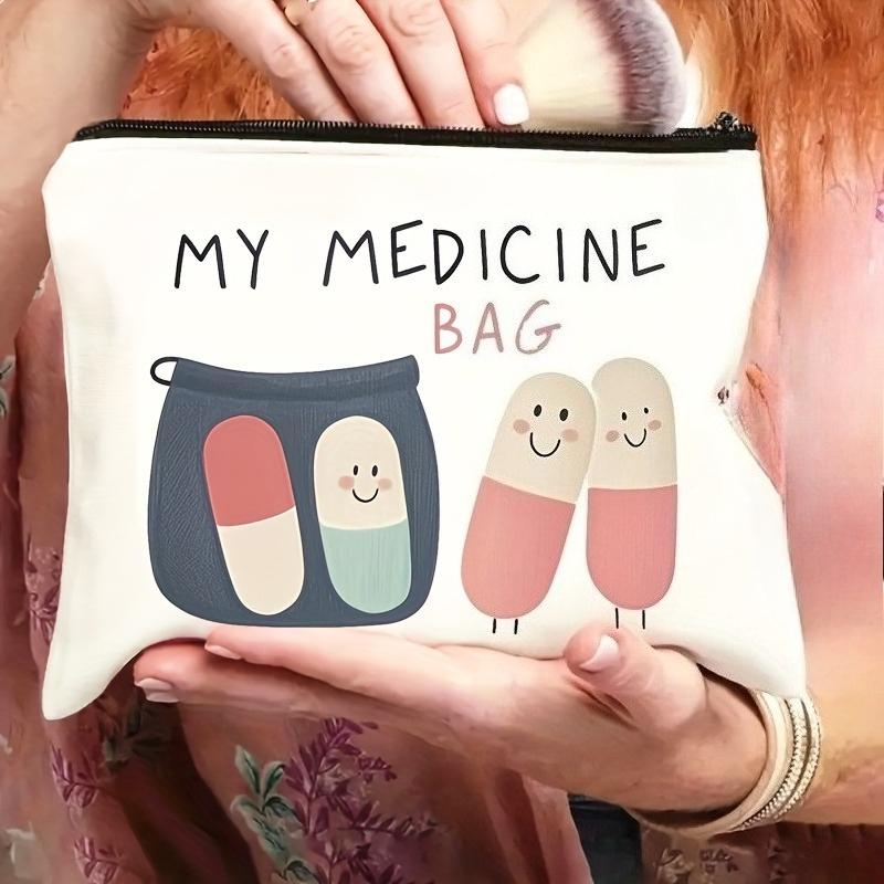 Medication Pouch Migraine Medication Bag Travel Pill Pouch,Chronic Illness Pills Coin Purse Storage Bags Pencil Beauty Case