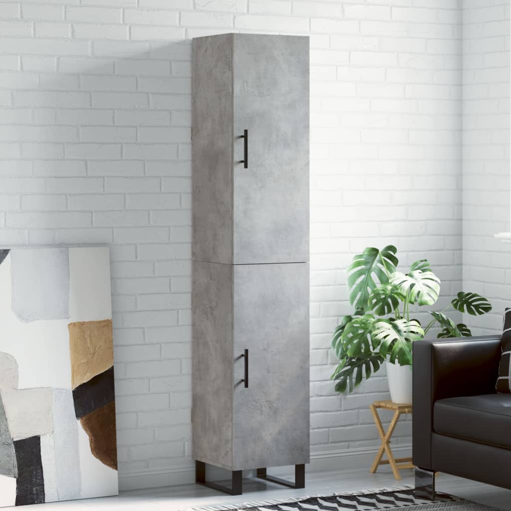 Highboard Concrete Grey 34.5 x 34 x 180 cm Particleboard