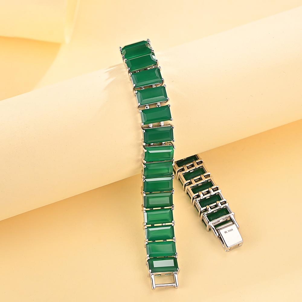 2023 nowa szeroka bransoletka naturalny zielony agat kamień szlachetny 925 sterling silver delikatna biżuteria dla kobiet mama cenny prezent