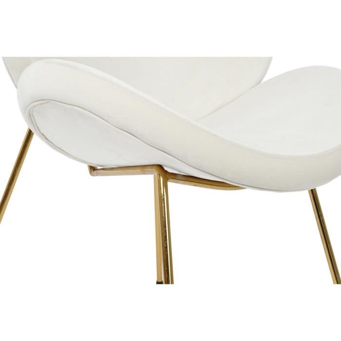 Chaise 63 X 57 X 73 Cm Mousse Doré Métal Bois Blanc