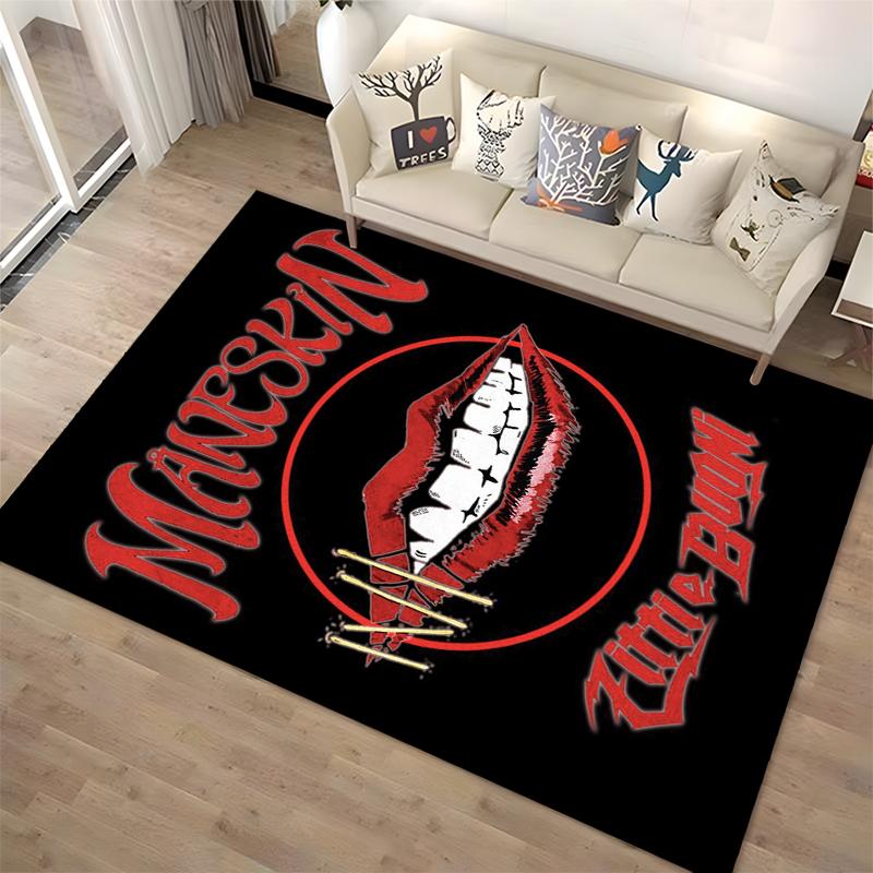 Red Lips with Bold Text Design Non-slip Rug Suitable for Living Room and Bedroom Sofas