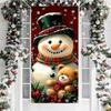 Snowman with Doll Linings For Christmas Doors Xmas Door Cover 2026 New Year Party Supplies Outdoor Garden Front Door Decoration