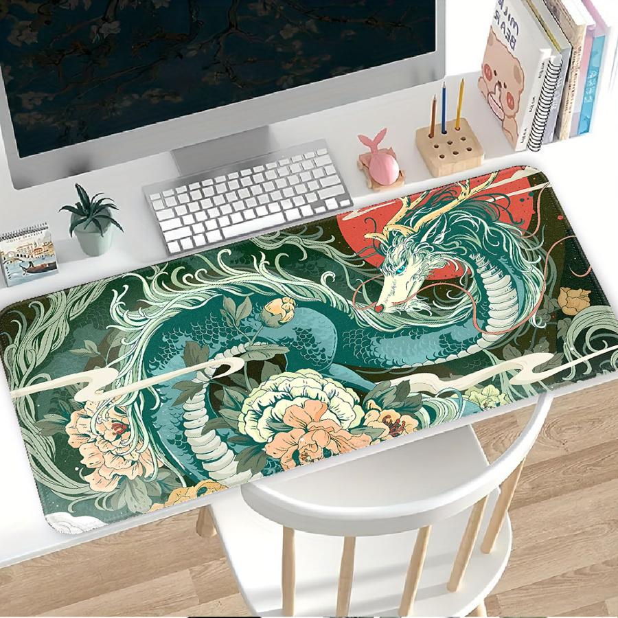 Overlock Mouse Pad Desk Accessories Computer Laptop Pad Game Console Pad Office Pad Keyboard Mouse Pad Cool Dragon