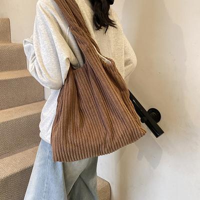 Fashion Retro Style Velvet Solid Color Large Capacity Women's Armpit Bag New Casual Small Fragrant Style Shoulder Handbag