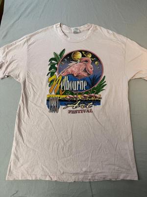 VTG Melbourne 1993 Art Festival T-shirt Flamingos 1993 Tee Unisex T-Shirt