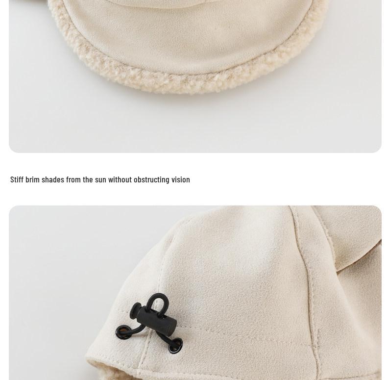 Chłopięca Czapka z Ochroną Uszu w Koreańskim Stylu, Wyściełana Fleece – Ciepła, Wiatroszczelna Czapka Baseballówka z Daszkiem na Jesień/Zimę