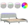 VidaXL Cadre de Lit avec Lumières LED, Lit Rembourré avec Sommier à Lattes, Lit Double, Lit Adulte, Moderne, Gris Clair 3213799