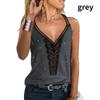 Sommer Sexy frauen V-ausschnitt Casual Schwarze Ärmellose Weste Sling T-shirt Lose Plus Größe Patchwork Y2K Harajuku Hemd halter Tops